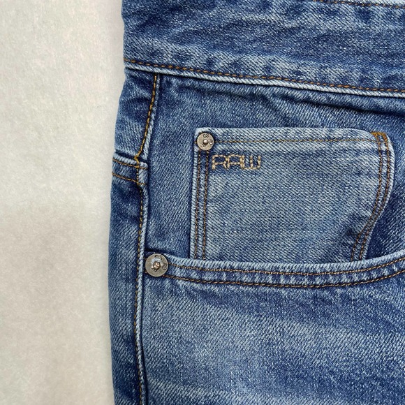 G-Star Raw Mens 35x38 Long 3301 Relaxed Fit Medium Wash Straight Leg Jeans - Picture 3 of 11